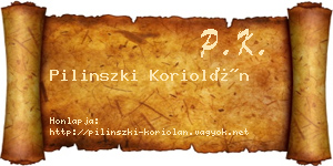 Pilinszki Koriolán névjegykártya